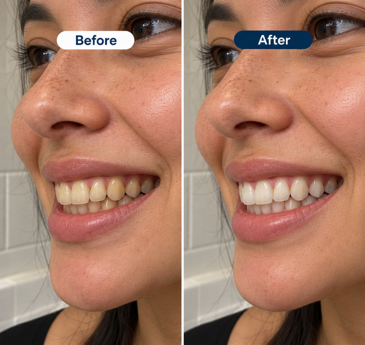 AI-generated before and after illustration, not a real customer result